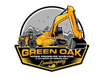 Green Oak Mobie Pressure Washing   A division of  Green Oak Landscaping logo design by DreamLogoDesign