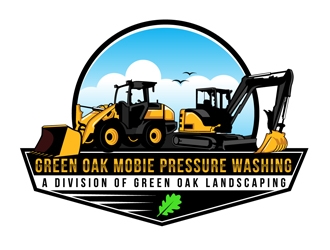 Green Oak Mobie Pressure Washing   A division of  Green Oak Landscaping logo design by DreamLogoDesign