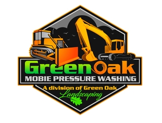 Green Oak Mobie Pressure Washing   A division of  Green Oak Landscaping logo design by DreamLogoDesign