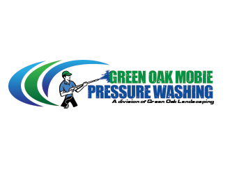 Green Oak Mobie Pressure Washing   A division of  Green Oak Landscaping logo design by thedila