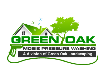 Green Oak Mobie Pressure Washing   A division of  Green Oak Landscaping logo design by THOR_