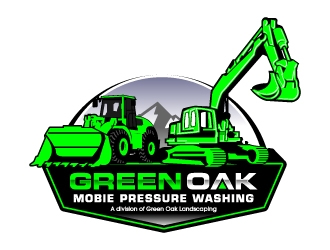 Green Oak Mobie Pressure Washing   A division of  Green Oak Landscaping logo design by jaize