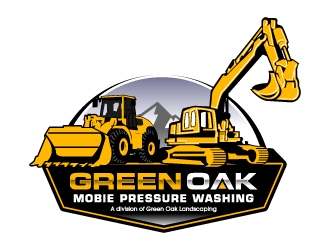 Green Oak Mobie Pressure Washing   A division of  Green Oak Landscaping logo design by jaize