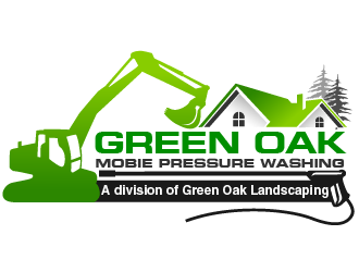 Green Oak Mobie Pressure Washing   A division of  Green Oak Landscaping logo design by THOR_