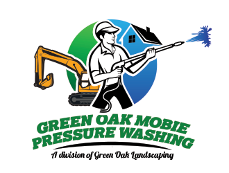 Green Oak Mobie Pressure Washing   A division of  Green Oak Landscaping logo design by thedila