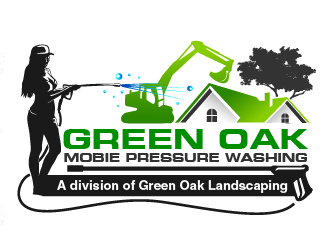 Green Oak Mobie Pressure Washing   A division of  Green Oak Landscaping logo design by THOR_