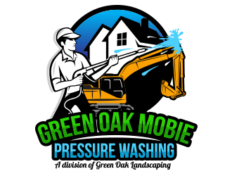Green Oak Mobie Pressure Washing   A division of  Green Oak Landscaping logo design by thedila
