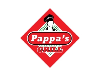 Pappa’s Grill logo design by ElonStark