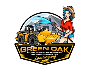 Green Oak Mobie Pressure Washing   A division of  Green Oak Landscaping logo design by DreamLogoDesign