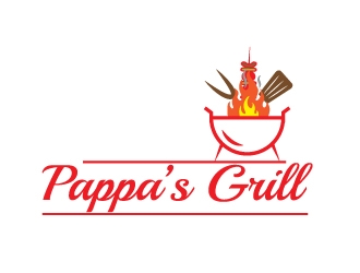Pappa’s Grill logo design by Maddywk