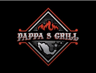 Pappa’s Grill logo design by REDCROW
