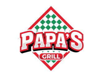 Pappa’s Grill logo design by MarkindDesign