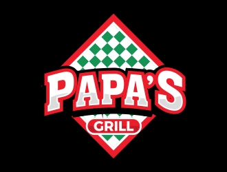 Pappa’s Grill logo design by MarkindDesign