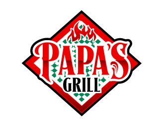 Pappa’s Grill logo design by daywalker