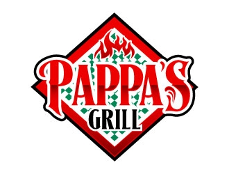Pappa’s Grill logo design by daywalker