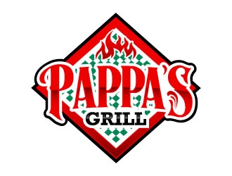 Pappa’s Grill logo design by daywalker