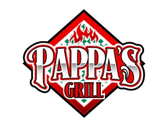 Pappa’s Grill logo design by daywalker