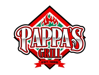 Pappa’s Grill logo design by daywalker
