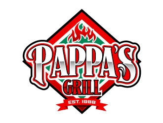 Pappa’s Grill logo design by daywalker