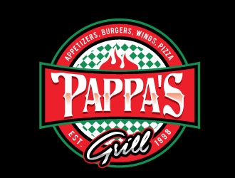 Pappa’s Grill logo design by REDCROW