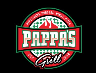 Pappa’s Grill logo design by REDCROW