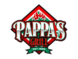 Pappa’s Grill logo design by daywalker