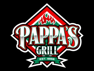 Pappa’s Grill logo design by daywalker