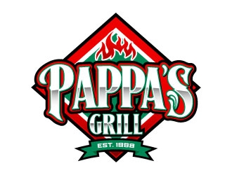 Pappa’s Grill logo design by daywalker