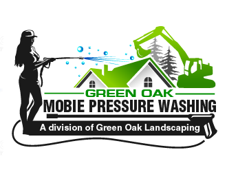Green Oak Mobie Pressure Washing   A division of  Green Oak Landscaping logo design by THOR_