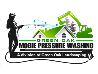 Green Oak Mobie Pressure Washing   A division of  Green Oak Landscaping logo design by THOR_