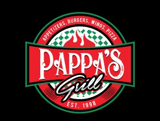Pappa’s Grill logo design by REDCROW