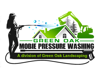 Green Oak Mobie Pressure Washing   A division of  Green Oak Landscaping logo design by THOR_