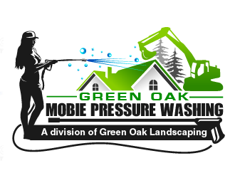 Green Oak Mobie Pressure Washing   A division of  Green Oak Landscaping logo design by THOR_