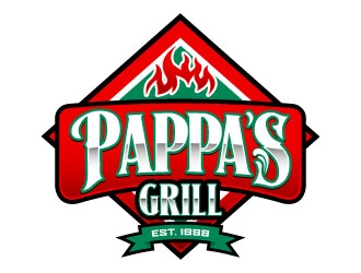 Pappa’s Grill logo design by daywalker