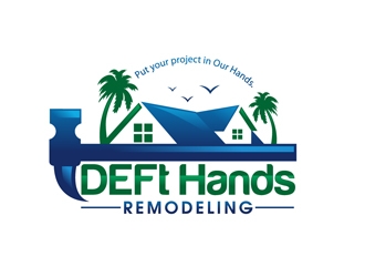 DEFt Hands Remodeling logo design by DreamLogoDesign