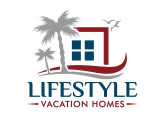 Lifestyle Vacation Homes logo design by akilis13