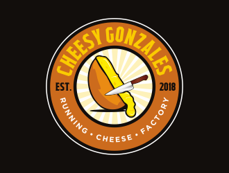 CHEESY GONZALES - running.cheese.factory logo design by jm77788