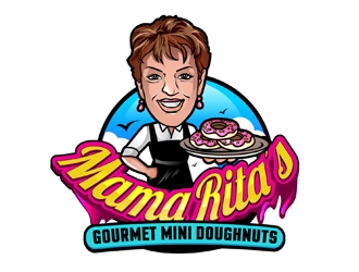 Mama Rita’s Gourmet Mini Doughnuts logo design by DreamLogoDesign