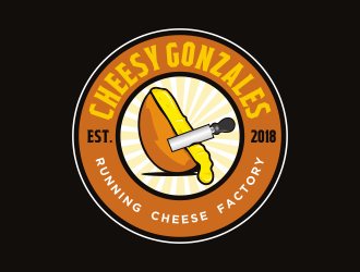 CHEESY GONZALES - running.cheese.factory logo design by jm77788