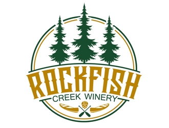 Rockfish Creek Winery logo design by DreamLogoDesign