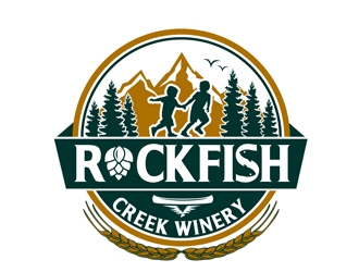 Rockfish Creek Winery logo design by DreamLogoDesign