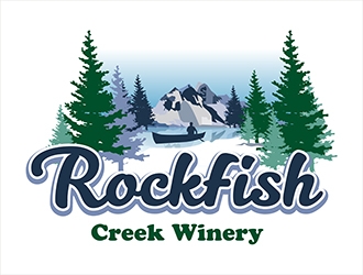 Rockfish Creek Winery logo design by gitzart