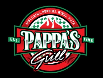 Pappa’s Grill logo design by REDCROW