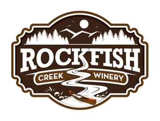 Rockfish Creek Winery logo design by logoguy