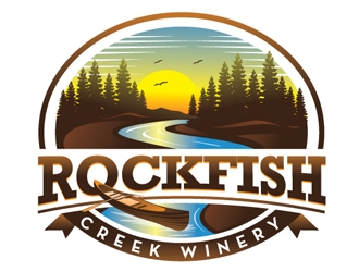 Rockfish Creek Winery logo design by logoguy