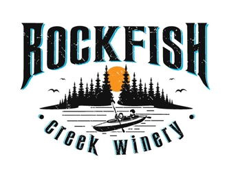 Rockfish Creek Winery logo design by logoguy