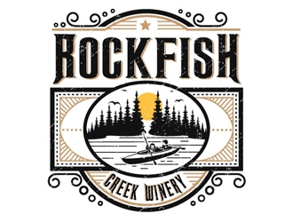Rockfish Creek Winery logo design by logoguy