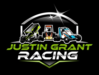 Justin Grant Racing logo design by DreamLogoDesign