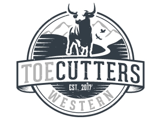 ToeCutters Western logo design by akilis13