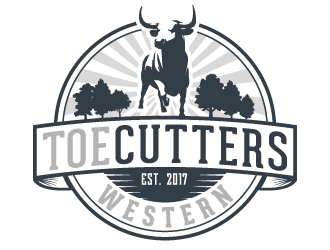 ToeCutters Western logo design by akilis13